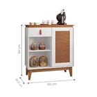 Bancada Aparador Café Livia Pintura Palha Branco Cedro