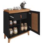 Bancada Aparador Café Livia Pintura Palha Preto Noce