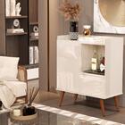 Bancada Aparador Dylan Off White Freijo Flex Com 2 Portas