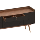 Bancada Aparador Jullian Dakota Preto  4 Portas