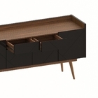 Bancada Aparador Jullian Dakota Preto  4 Portas