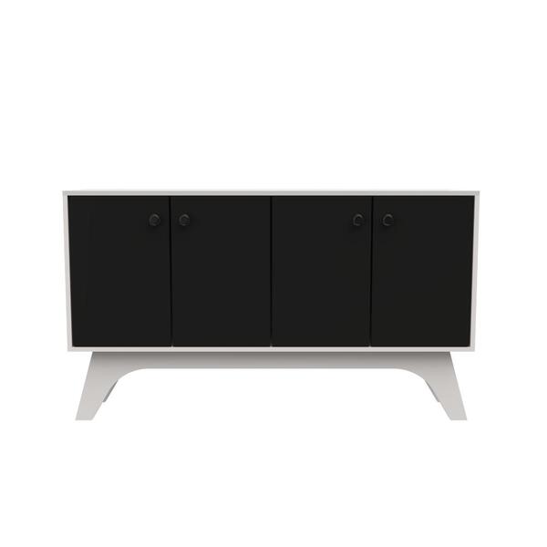 Bancada Atenas 4 Portas Off White Preto