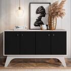 Bancada Atenas 4 Portas Off White Preto