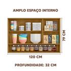 Bancada Balcão Com 2 Armários Suspensos Freijó Off Acetinado