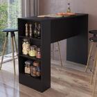 Bancada Balcão Gourmet Mesa Cozinha Multiuso Preta - Sem Porta