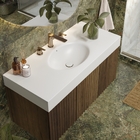 Bancada Banheiro Com Cuba Esculpida Oval Oasis 120 Cm