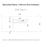 Bancada Banheiro Com Cuba Esculpida Retangular Prisma 120 Cm