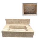 Bancada Banheiro Esculpida Mármore Travertino Nicho 30x40