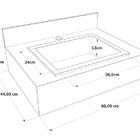 Bancada Banheiro Porcelanato 60 C/ Cuba E Prateleira Preto