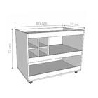 Bancada Bar Omaha Ônix Com Rodízios