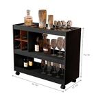 Bancada Bar Omaha Preto/nature Com Rodízios