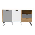 Bancada Buffet Estocolmo Carvalho/grafite/branco/prata 2 Port
