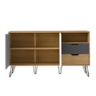 Bancada Buffet Estocolmo Carvalho/grafite/branco/prata 2 Port