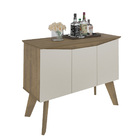 Bancada Buffet Oásis Pinho/ Off White 3 Portas Tampo Com Bord