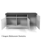 Bancada Buffet Positano Madeiro Canela/off White 3 Portas Com