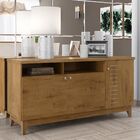 Bancada Buffet Positano Madeiro Canela/off White 3 Portas Com