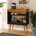 Bancada Café Bari Com Prateleira Preto Caramelo