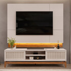 Bancada Cairo E Painel Antares Tv 65 Polegadas Dj Móveis