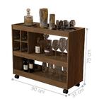 Bancada Com Adega E Rodízios Sunrise Canela Madeirado