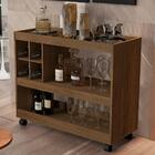 Bancada Com Adega E Rodízios Sunrise Canela Madeirado