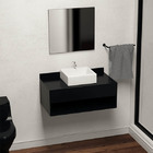 Bancada com Nicho para Cuba de Apoio 30x80x45cm Preto Venturi