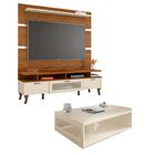 Bancada Com Painel 1.6 Para Tv E Mesa De Centro Dubai Nature
