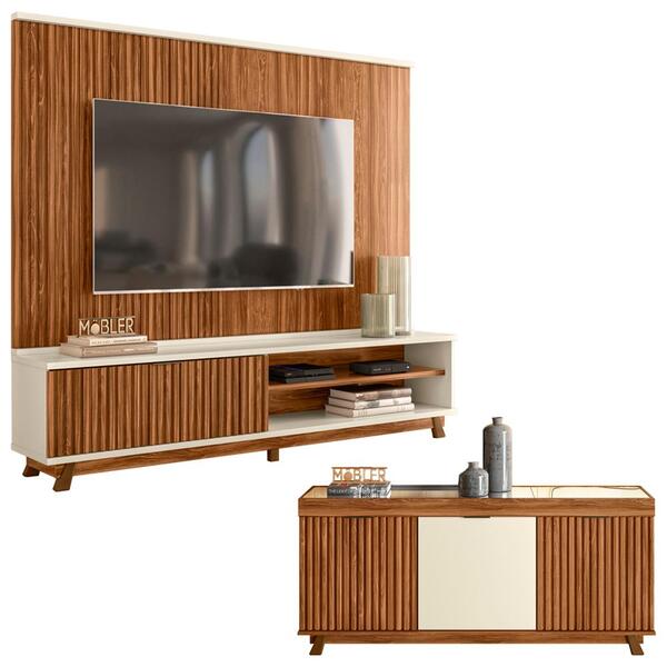 Bancada Com Painel 211 Cm E Buffet Geniss Mbl