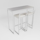 Bancada Cozinha Balcão Gourmet 120cm Branco Com 2 Banquetas E