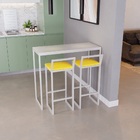 Bancada Cozinha Balcão Gourmet 120cm Branco Com 2 Banquetas E