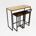 Bancada Cozinha Balcão Gourmet 120cm Pinus 2 Banquetas Estofa