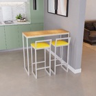 Bancada Cozinha Balcão Gourmet 120cm Pinus Com 2 Banquetas Es