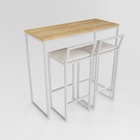 Bancada Cozinha Balcão Gourmet 120cm Pinus Com 2 Banquetas Es