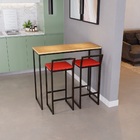 Bancada Cozinha Balcão Gourmet 120cm Pinus Com 2 Banquetas Es