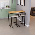 Bancada Cozinha Balcão Gourmet 120cm Pinus Com 2 Banquetas Es