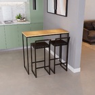 Bancada Cozinha Balcão Gourmet 120cm Pinus Com 2 Banquetas Es