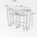 Bancada Cozinha Balcão Gourmet 120cm Preto Com 2 Banqueta Est