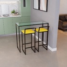 Bancada Cozinha Balcão Gourmet 120cm Vidro Com 2 Banquetas Es