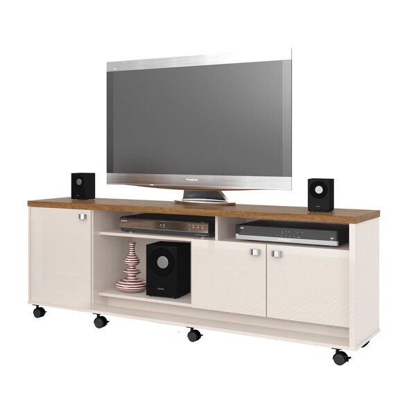 Bancada Dallas Off White/amêndoa 3 Portas 2 Prateleiras 5 Nic