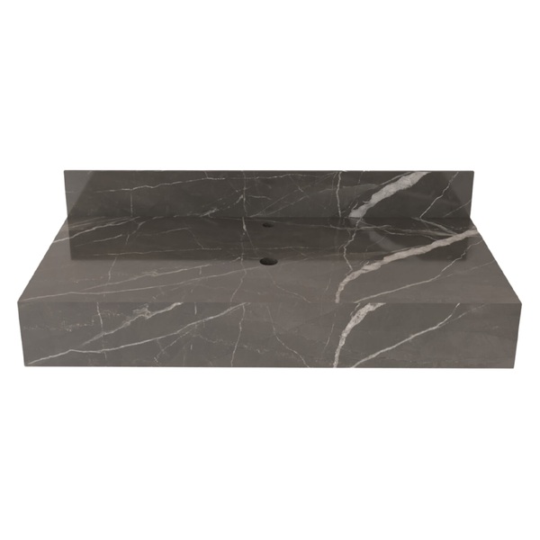 Bancada de Banheiro em Porcelanato de Apoio 100x45x15cm Média Calacata Black Vip Bongut