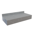 Bancada de Banheiro em Porcelanato para Cuba de Apoio 15x100x45cm Média Cinza Marmi VIP Bongut