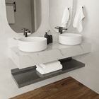 Bancada de Banheiro em Porcelanato para Cuba de Apoio 15x120x45cm Grande Marmorizado Gold Vip Bongut