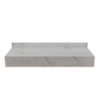 Bancada de Banheiro em Porcelanato para Cuba de Apoio 15x120x45cm Grande Marmorizado Gold Vip Bongut
