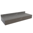 Bancada de Banheiro em Porcelanato para Cuba de Apoio 15x120x45cm Grande Cinza Marmi Vip Bongut