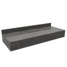 Bancada de Banheiro em Porcelanato para Cuba de Apoio com Prateleira 15x120x45cm Grande Preta Dark Vip Bongut