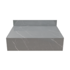 Bancada de Banheiro em Porcelanato para Cuba de Apoio 15x60x45cm Pequena Cinza Marmi VIP Bongut