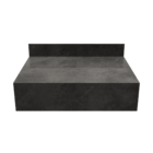 Bancada de Banheiro em Porcelanato para Cuba de Apoio com Prateleira 15x60x45cm Pequena Preta Dark VIP 60 Bongut