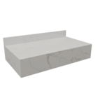 Bancada de Banheiro em Porcelanato para Cuba de Apoio 15x80x45cm Média Marmorizado Gold VIP Bongut