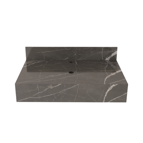 Bancada de Banheiro em Porcelanato de Apoio 80x45x15cm Média Calacata Black Vip Bongut