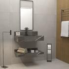 Bancada de Banheiro em Porcelanato com 1 Cuba Esculpida 80x45x15cm Média Calacata Black Class Bongut