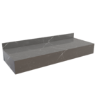 Bancada de Banheiro em Porcelanato para Cuba de Apoio com Prateleira 15x120x45cm Grande Cinza Marmi Vip Bongut